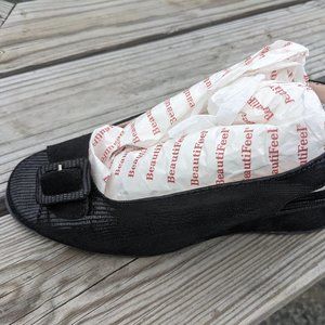 BeautiFeel Peony black suede open toe shoes